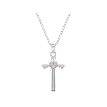 BEAUTIFUL PINK  SPARKLING STONE CROSS NECKLACE BRAND NEW GORGEOUS CUTE CHIC 